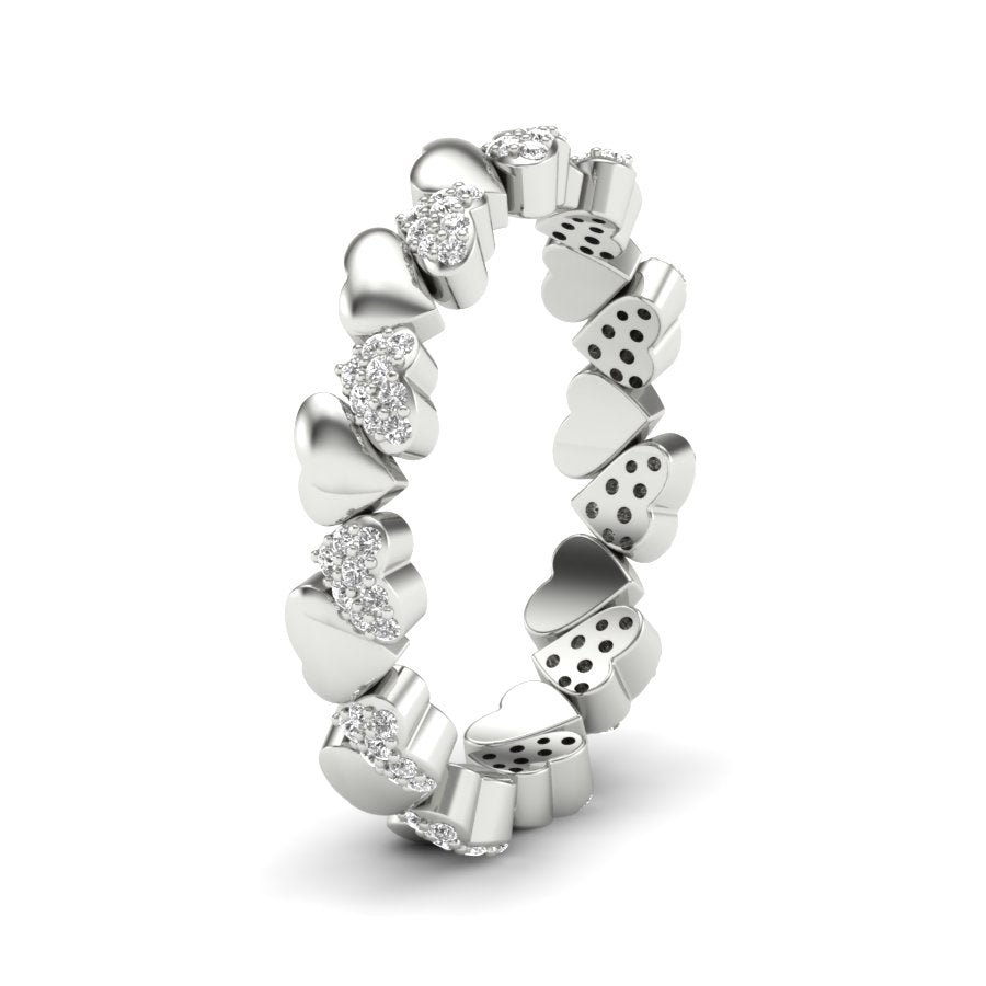 0.24 TW Round Cut Lab Grown Diamond Ring Coralie Heart Ring Prong Set Engagement Ring Wedding Ring PR455