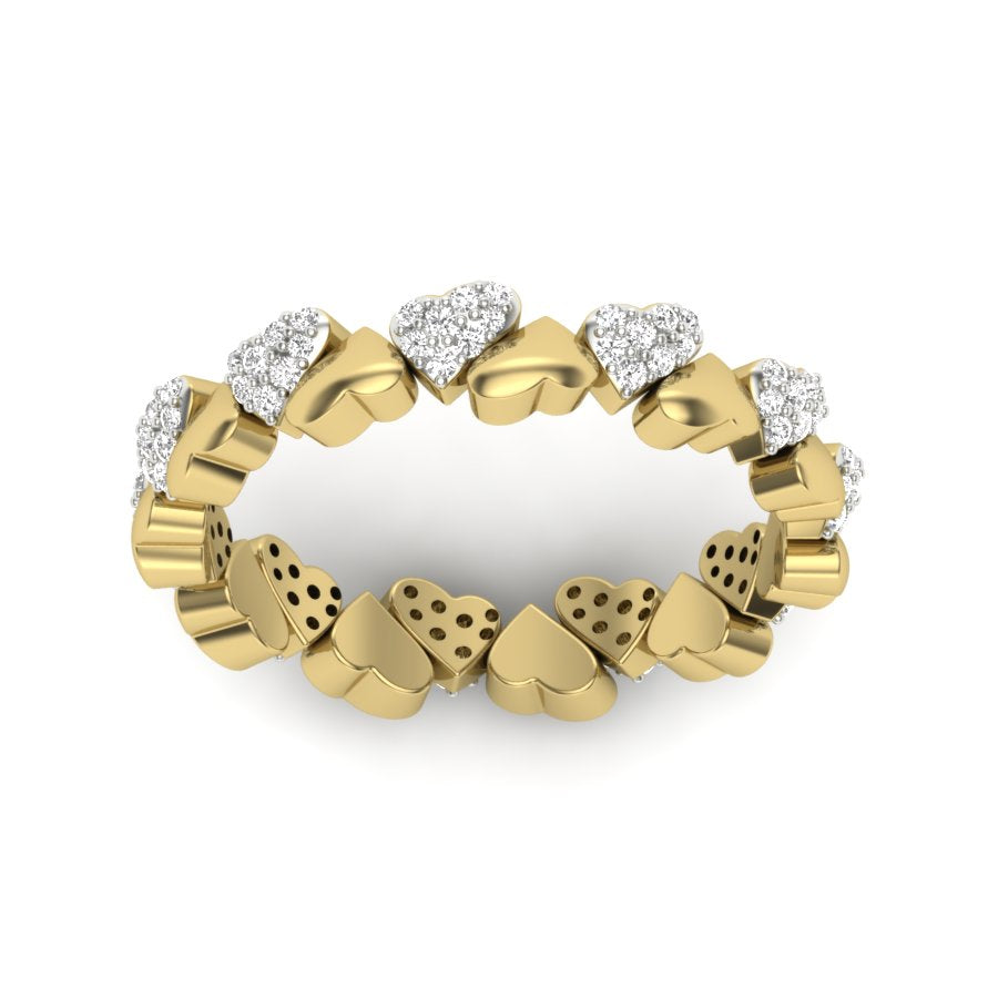 0.24 TW Round Cut Lab Grown Diamond Ring Coralie Heart Ring Prong Set Engagement Ring Wedding Ring PR455