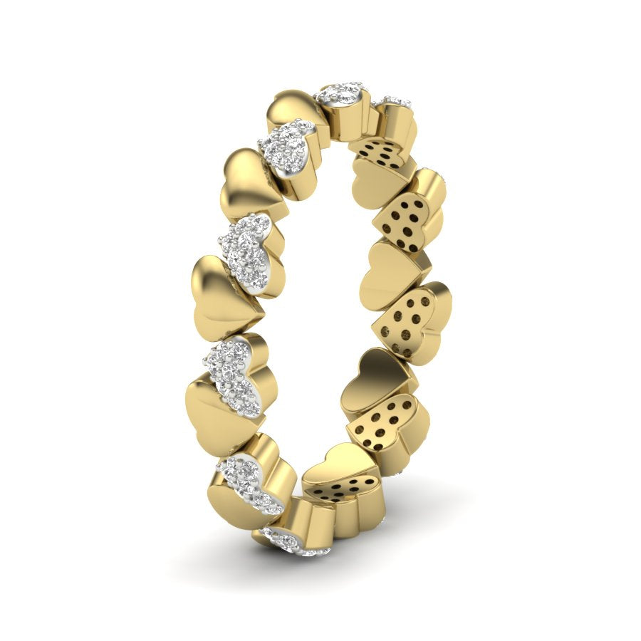 0.24 TW Round Cut Lab Grown Diamond Ring Coralie Heart Ring Prong Set Engagement Ring Wedding Ring PR455