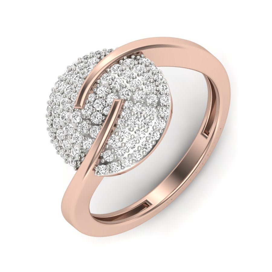 0.48 TW Beautiful Cocktail Style Round Cut Lab Grown Diamond Ring Engagement Ring Wedding Ring Prong Setting Ring PR456