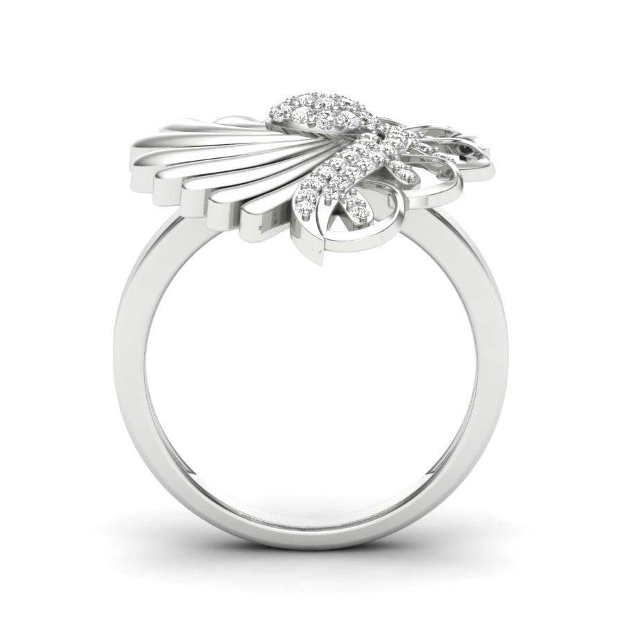 0.27 TW Flower Style Round Cut Lab Grown Diamond Ring Gold Engagement Ring Prong Set Ring Bridal Wedding Ring PR462