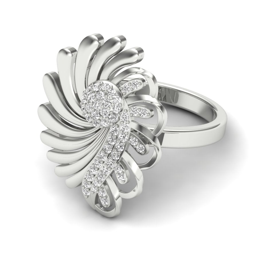 0.27 TW Flower Style Round Cut Lab Grown Diamond Ring Gold Engagement Ring Prong Set Ring Bridal Wedding Ring PR462