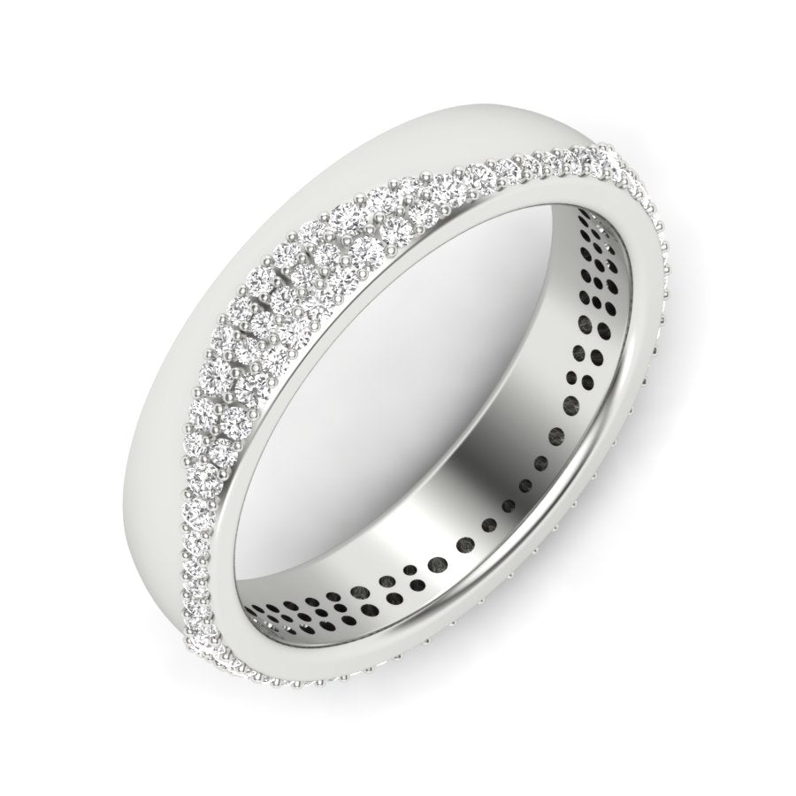 Unique Design Band 0.46 TW Prong Setting Band Round Cut Lab Grown Diamond Band Engagement Band Bridal Wedding Band PR466