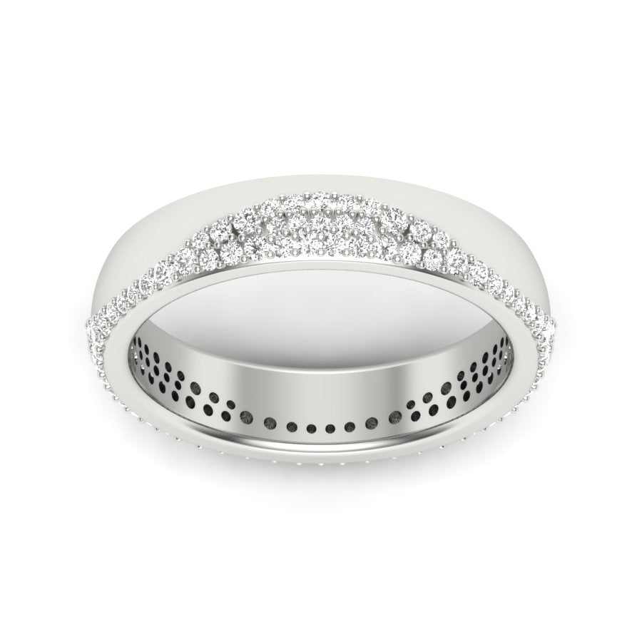 Unique Design Band 0.46 TW Prong Setting Band Round Cut Lab Grown Diamond Band Engagement Band Bridal Wedding Band PR466