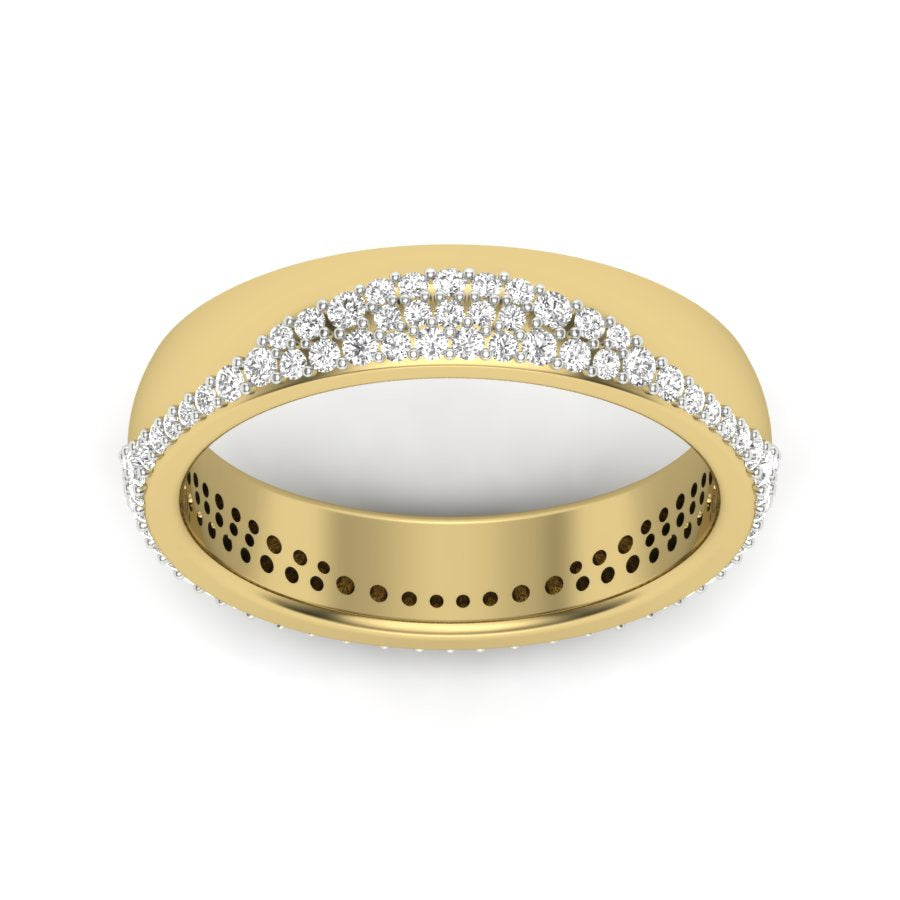 Unique Design Band 0.46 TW Prong Setting Band Round Cut Lab Grown Diamond Band Engagement Band Bridal Wedding Band PR466