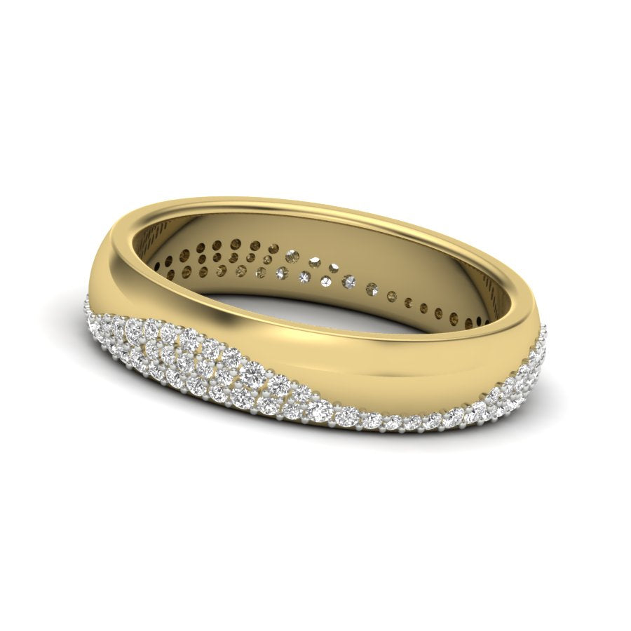 Unique Design Band 0.46 TW Prong Setting Band Round Cut Lab Grown Diamond Band Engagement Band Bridal Wedding Band PR466