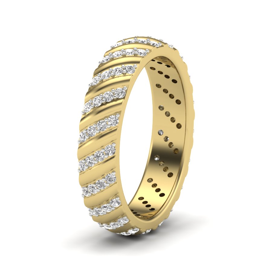 0.55 TW Round Cut Lab Grown Diamond Pave Set With Prong Engagement Band Bridal Wedding Band PR468