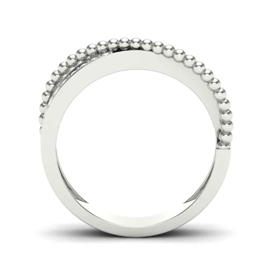 0.13 TW Pave Set & Crossover Ring Round Cut Lab Grown Diamond Ring Engagement Ring Wedding Ring Bridal Ring PR469