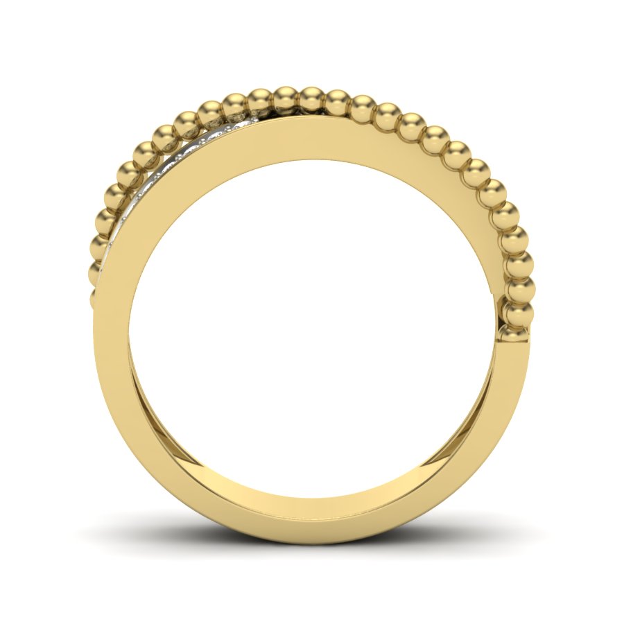 0.13 TW Pave Set & Crossover Ring Round Cut Lab Grown Diamond Ring Engagement Ring Wedding Ring Bridal Ring PR469