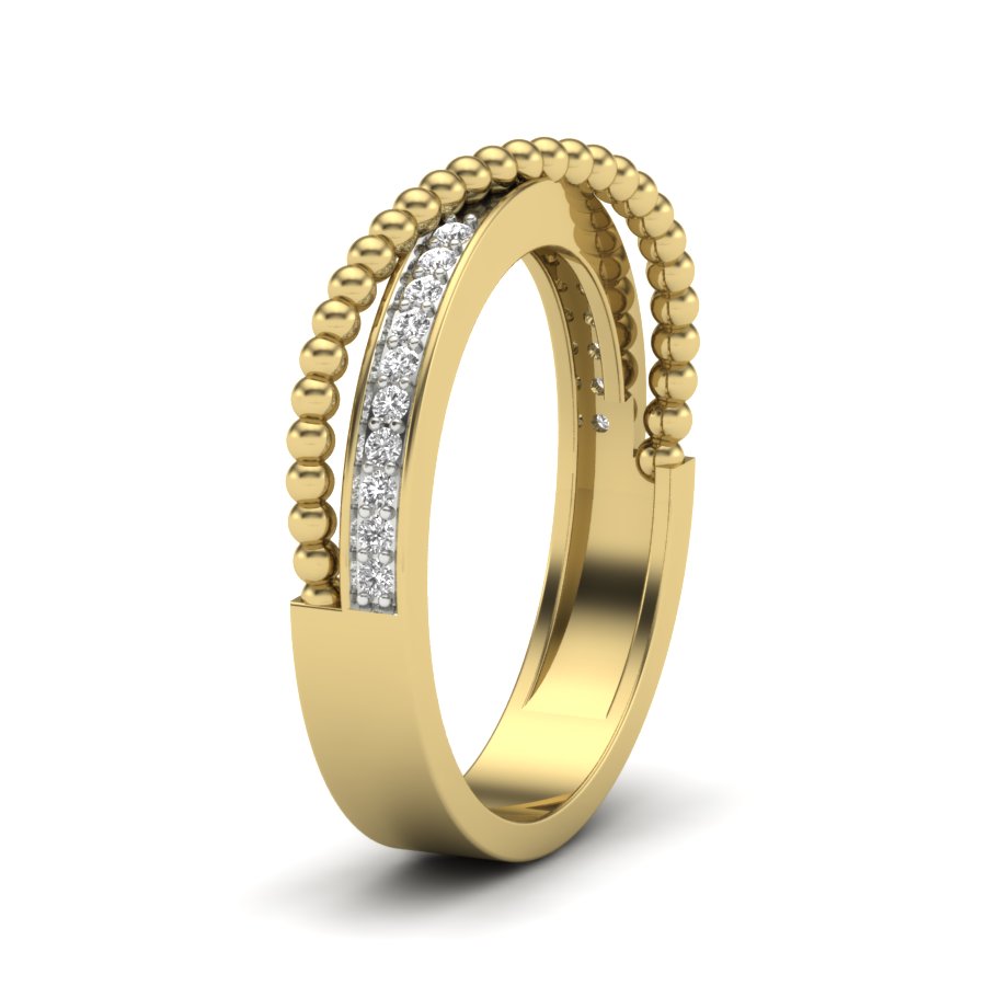 0.13 TW Pave Set & Crossover Ring Round Cut Lab Grown Diamond Ring Engagement Ring Wedding Ring Bridal Ring PR469