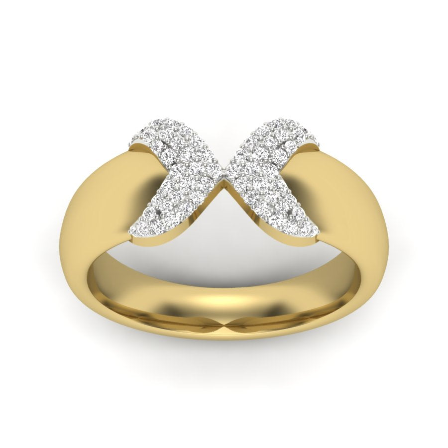 0.20 TW Unique wedding engagement ring Round Cut Lab Grown Diamond Ring Round Prong setting With Multi Tone Gold Ring PR470