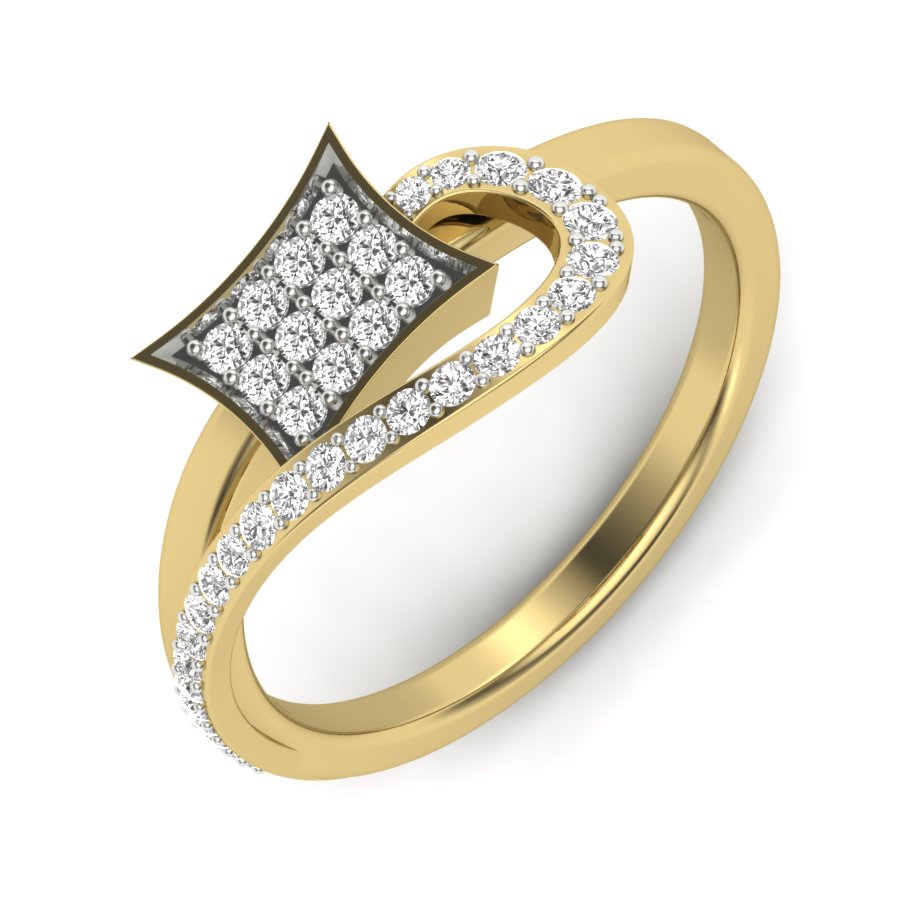 0.30 TW Round Cut Lab Grown Diamond Ring Engagement Ring prong Set Ecstasy Of Square Design Ring Bridal Wedding Ring PR477