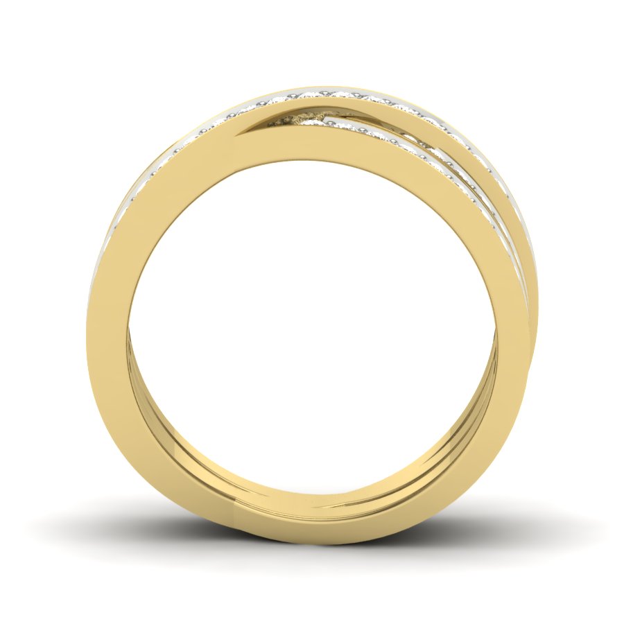 0.62 TW Pave & Prong Set Ring Crossover Ring Round Cut Lab Grown Diamond Ring Engagement Ring Wedding Ring Bridal Ring PR478