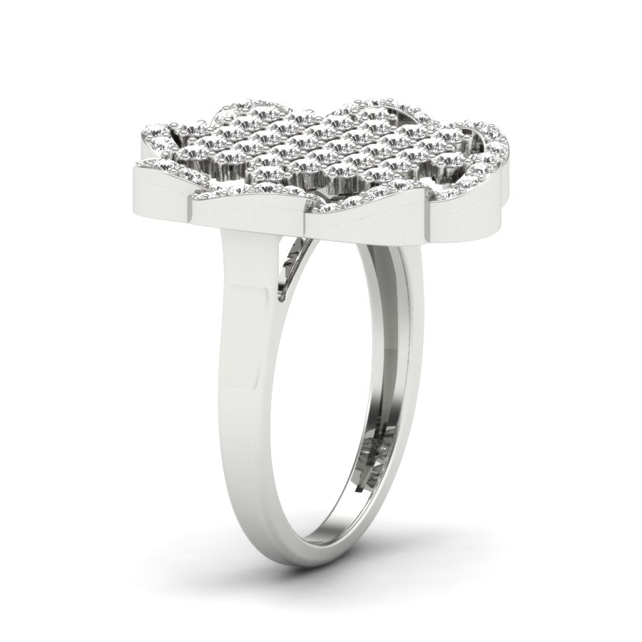 1.15 TW Flower Style Round Cut Lab Grown Diamond Ring Gold Engagement Ring Prong Set Ring Bridal Wedding Ring PR485