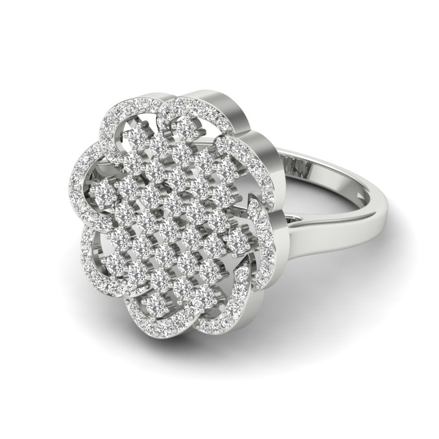 1.15 TW Flower Style Round Cut Lab Grown Diamond Ring Gold Engagement Ring Prong Set Ring Bridal Wedding Ring PR485