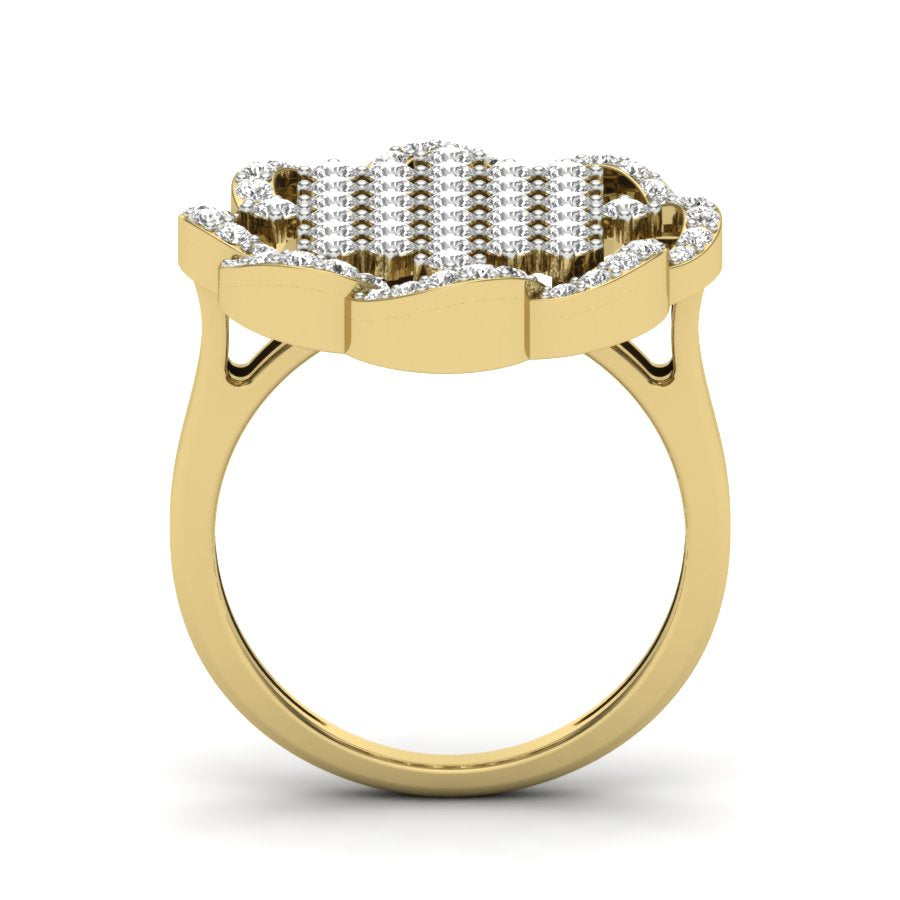 1.15 TW Flower Style Round Cut Lab Grown Diamond Ring Gold Engagement Ring Prong Set Ring Bridal Wedding Ring PR485