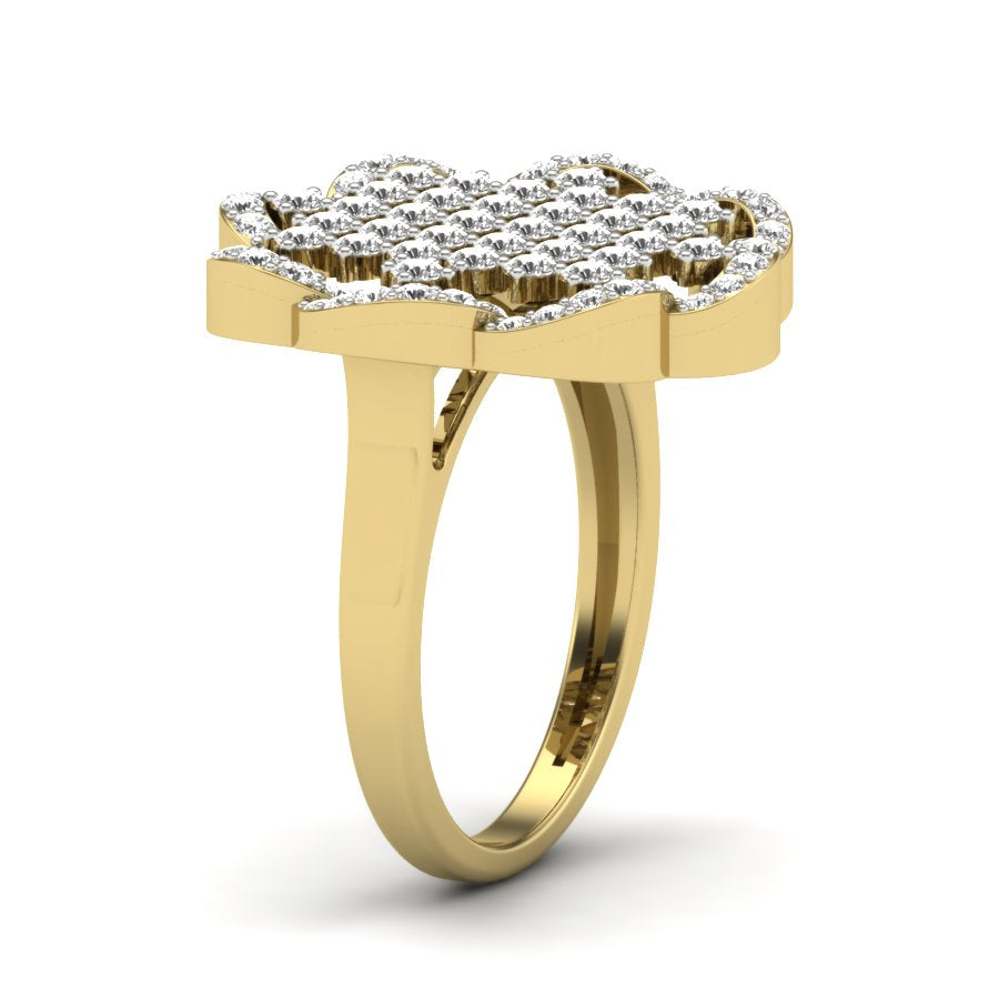 1.15 TW Flower Style Round Cut Lab Grown Diamond Ring Gold Engagement Ring Prong Set Ring Bridal Wedding Ring PR485