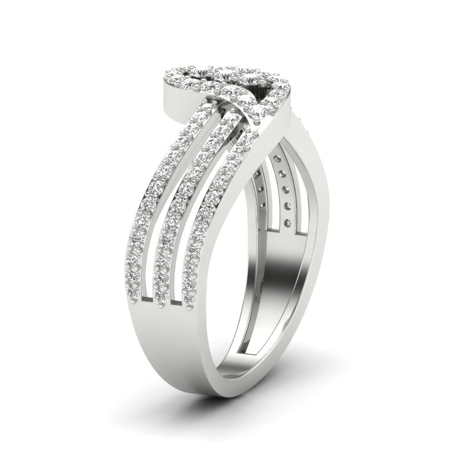 0.56 TW Unique Design Ring Prong Set Ring Round Cut Lab Grown Diamond Ring Wedding ring Bridal Ring Engagement ring PR487