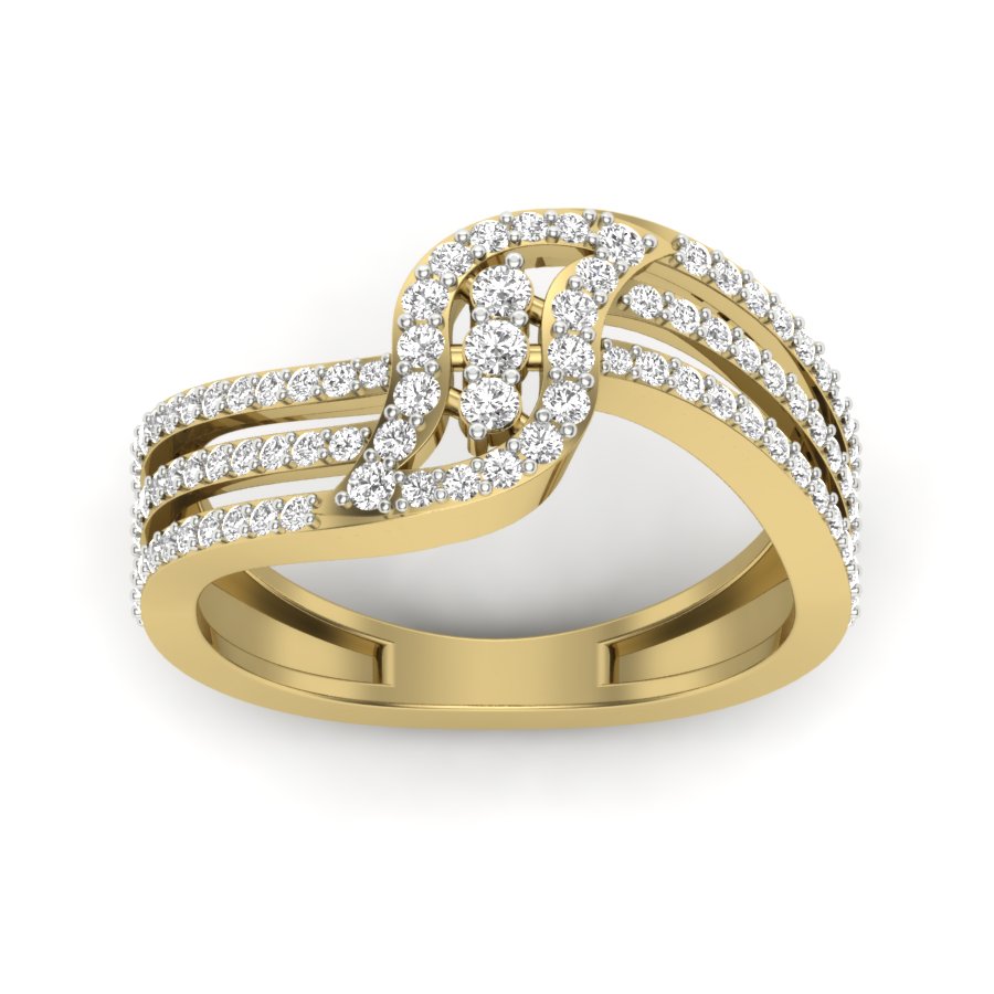 0.56 TW Unique Design Ring Prong Set Ring Round Cut Lab Grown Diamond Ring Wedding ring Bridal Ring Engagement ring PR487