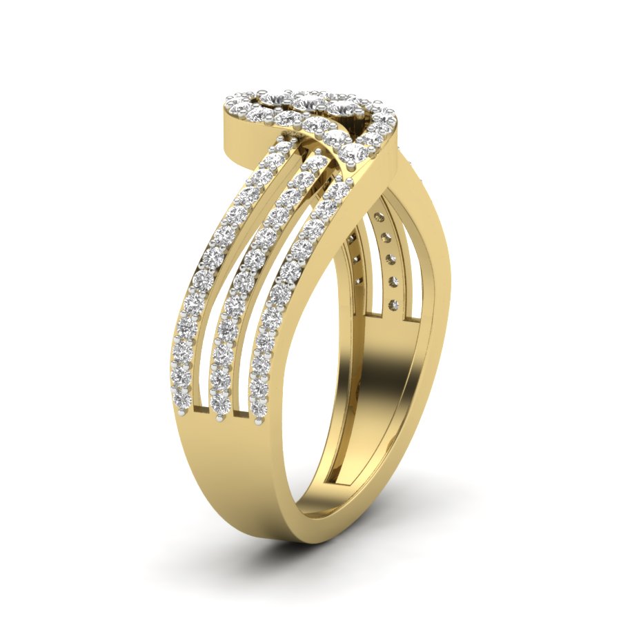 0.56 TW Unique Design Ring Prong Set Ring Round Cut Lab Grown Diamond Ring Wedding ring Bridal Ring Engagement ring PR487