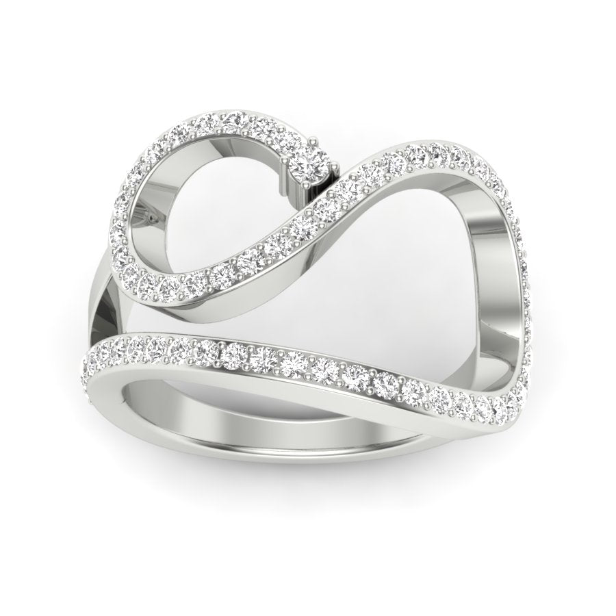 0.52 TW Round Cut Lab Grown Diamond Ring Prong setting With Fancy curved Ring Wedding Ring Solitaire engagement Ring PR491