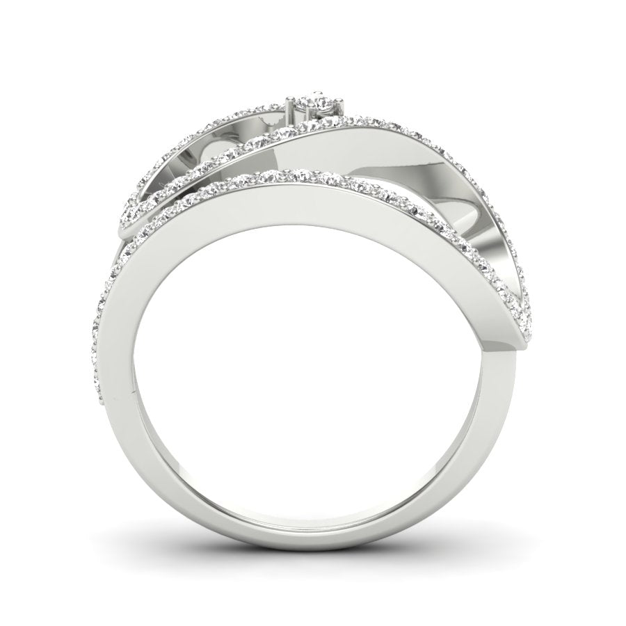 0.52 TW Round Cut Lab Grown Diamond Ring Prong setting With Fancy curved Ring Wedding Ring Solitaire engagement Ring PR491