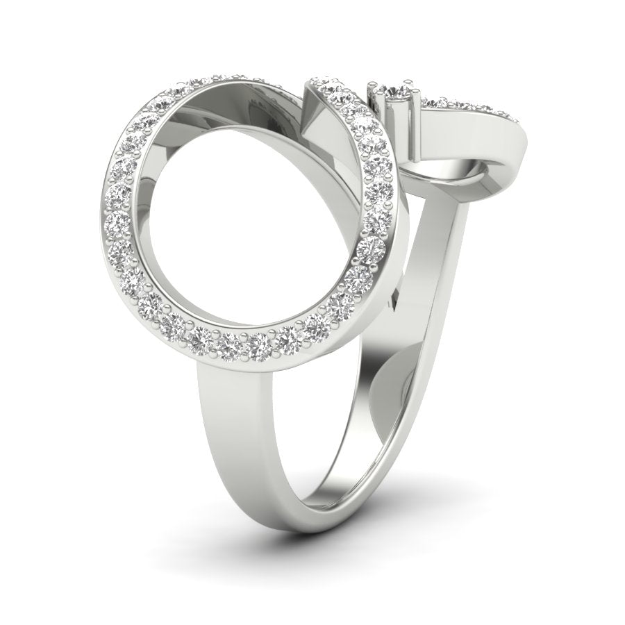 0.52 TW Round Cut Lab Grown Diamond Ring Prong setting With Fancy curved Ring Wedding Ring Solitaire engagement Ring PR491