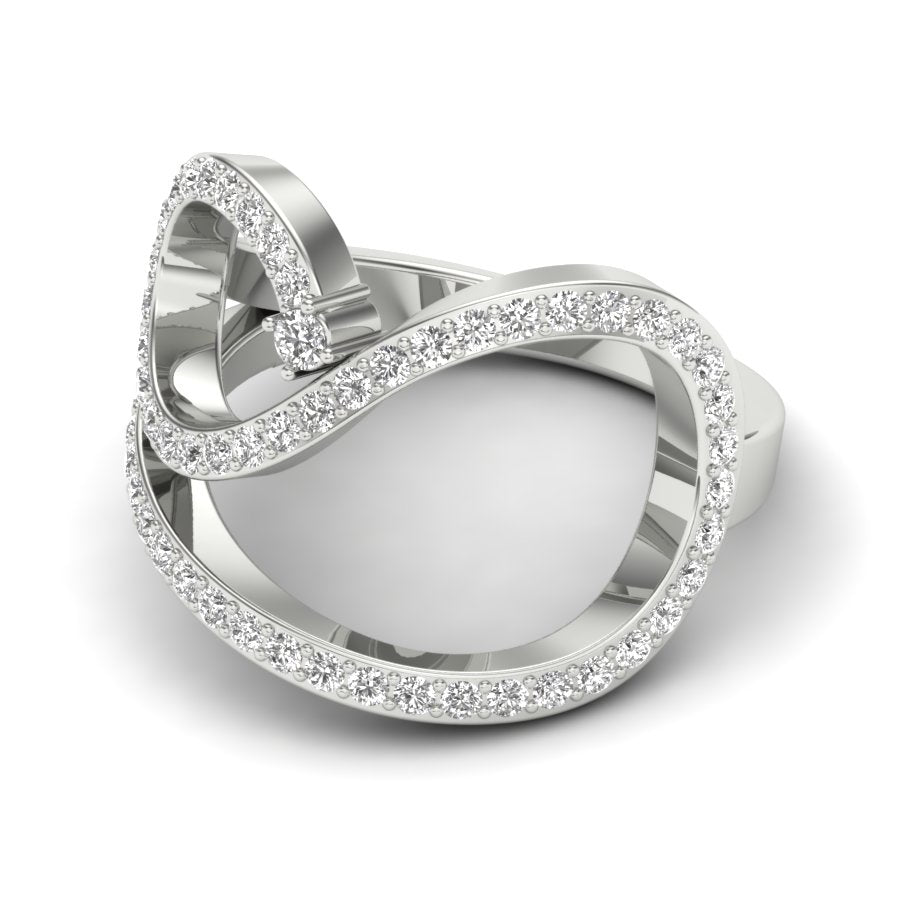 0.52 TW Round Cut Lab Grown Diamond Ring Prong setting With Fancy curved Ring Wedding Ring Solitaire engagement Ring PR491