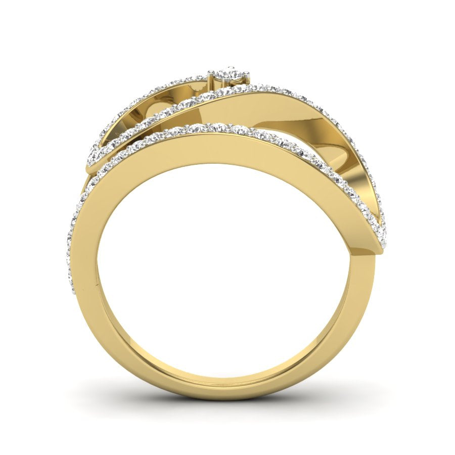 0.52 TW Round Cut Lab Grown Diamond Ring Prong setting With Fancy curved Ring Wedding Ring Solitaire engagement Ring PR491