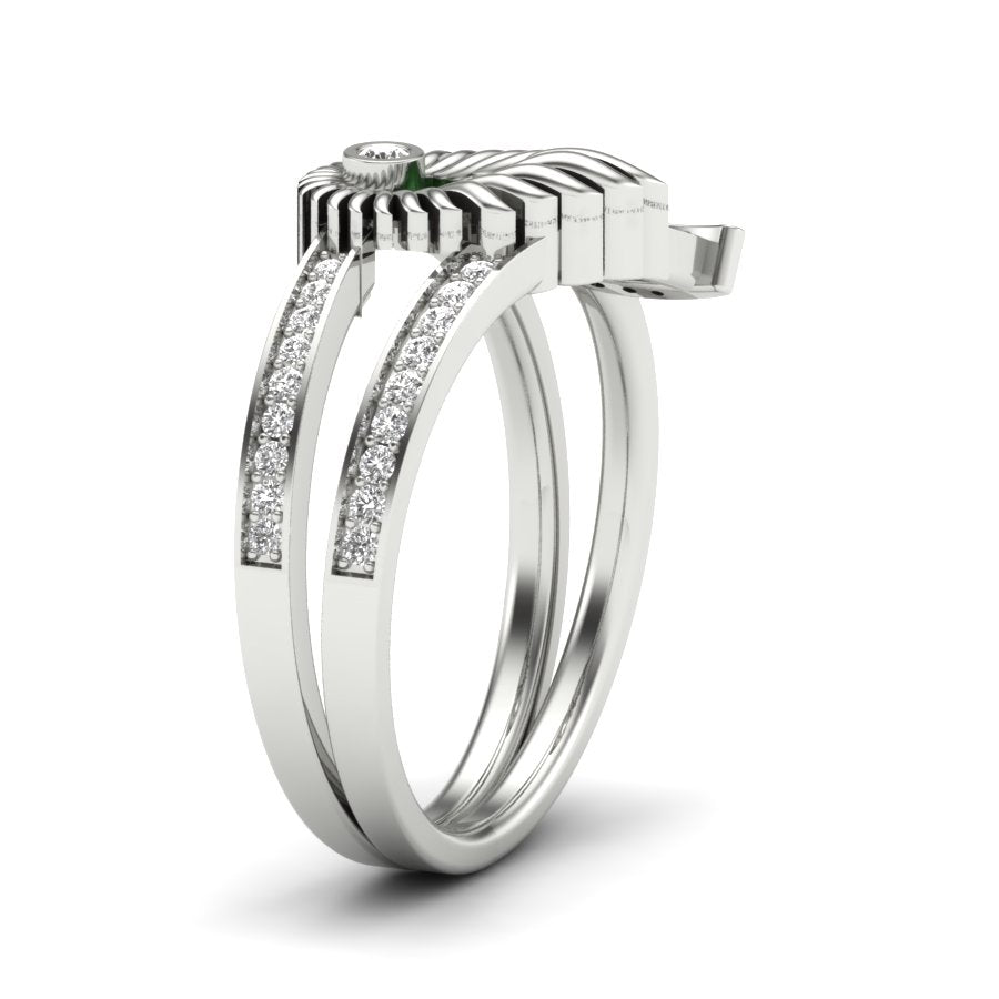 0.14 TW Unique Cocktail Split Shank Ring Round Cut Lab Grown Diamond Ring Gold Engagement Ring Prong Set Ring Bridal Wedding Ring PR494