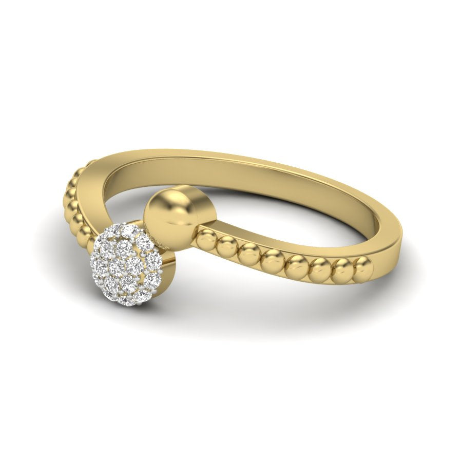 0.12 TW Flower Design Round Cut Lab Grown Diamond Ring Engagement Ring Cluster Set Band Wedding Ring PR495