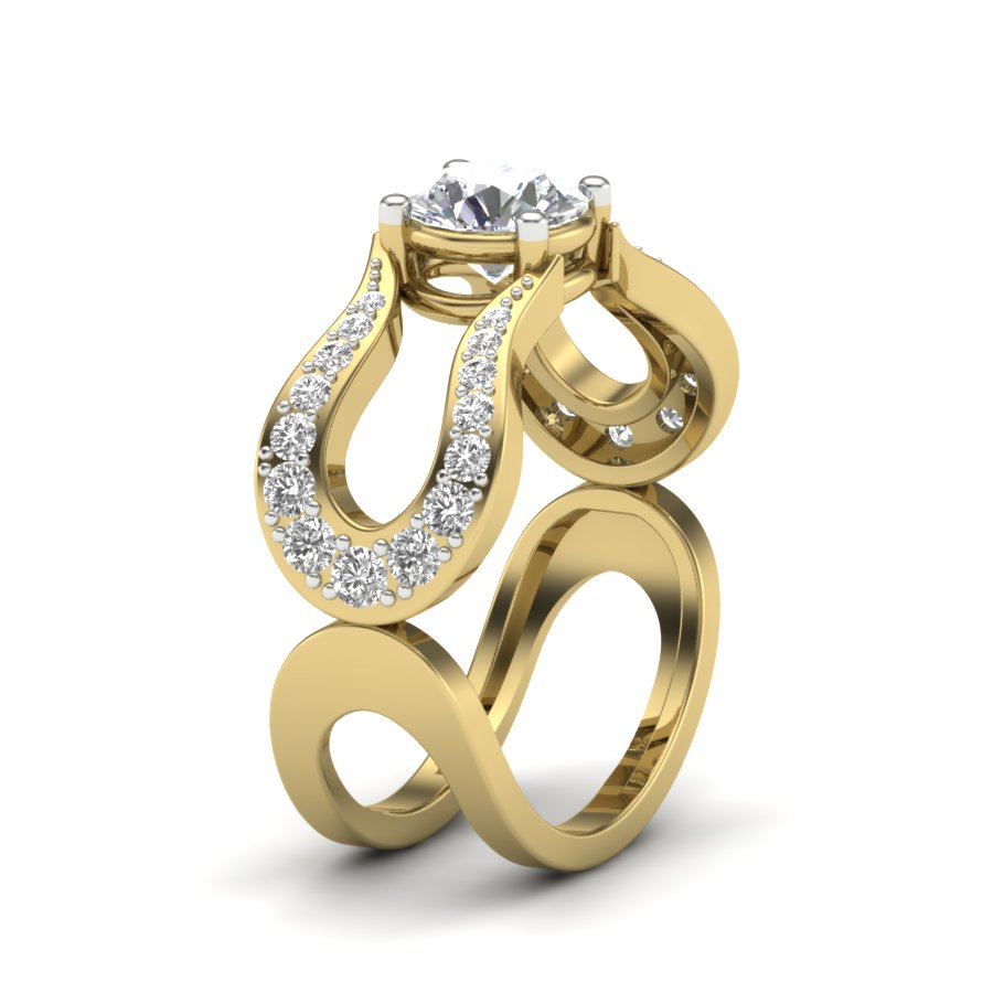 1.24 TW Two Tone Unique Ring Prong Set Ring Round Cut Lab Grown Diamond Ring Split Shank Band Wedding ring Bridal Ring Engagement ring PR496