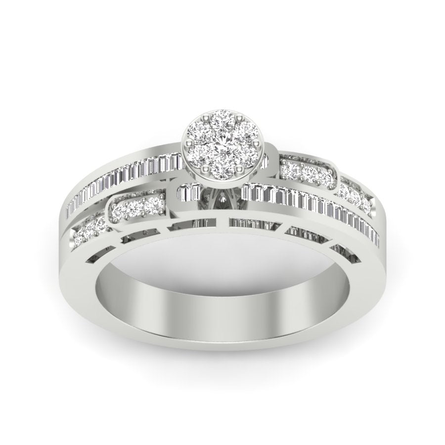 0.57 TW Double Row Eternity Band Round Cut Lab Grown Diamond Band Engagement Band Prong set Band For Bridal Wedding Band PR504