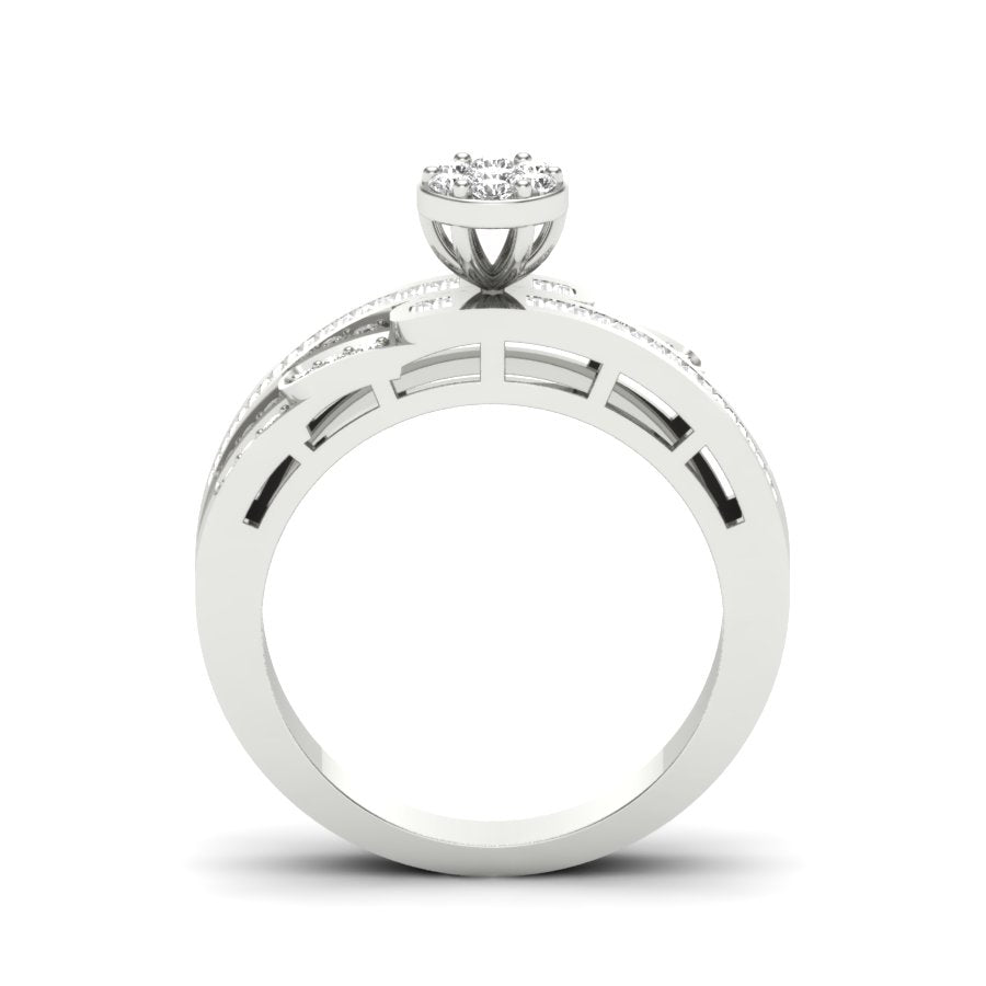 0.57 TW Double Row Eternity Band Round Cut Lab Grown Diamond Band Engagement Band Prong set Band For Bridal Wedding Band PR504