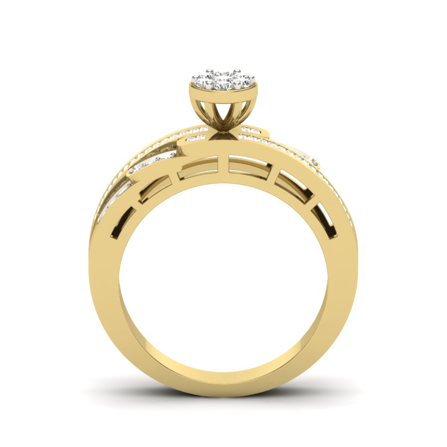 0.57 TW Double Row Eternity Band Round Cut Lab Grown Diamond Band Engagement Band Prong set Band For Bridal Wedding Band PR504