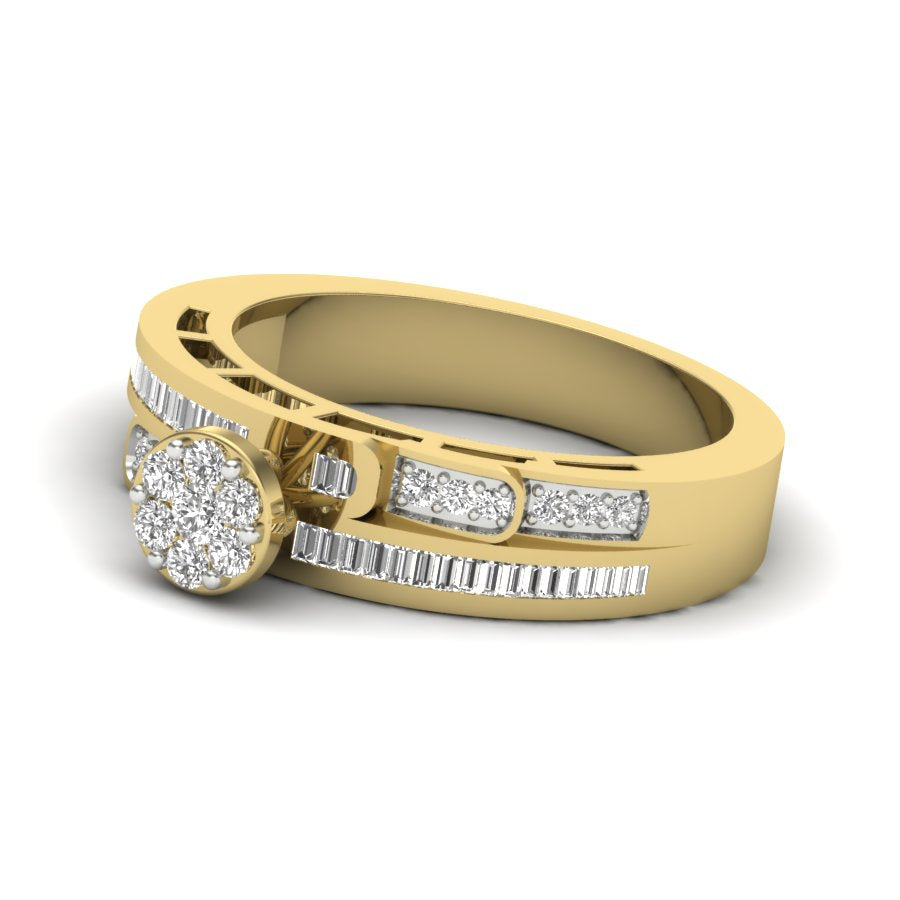 0.57 TW Double Row Eternity Band Round Cut Lab Grown Diamond Band Engagement Band Prong set Band For Bridal Wedding Band PR504