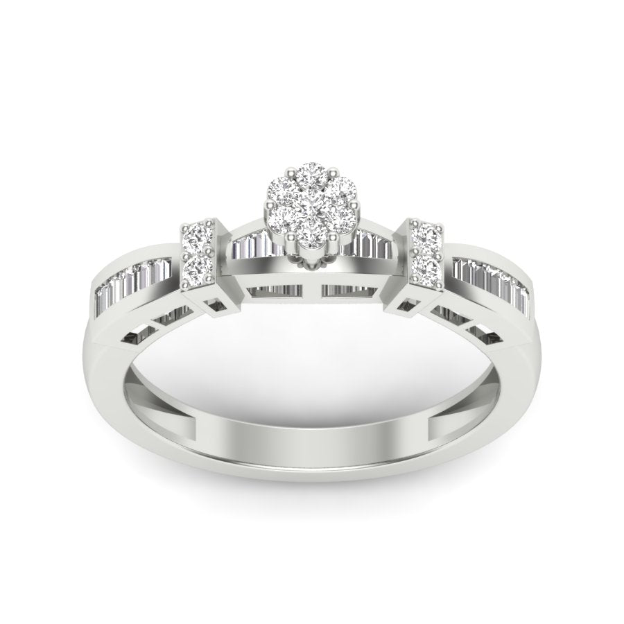 0.35 TW Half Eternity Band Round Cut Lab Grown Diamond Band Engagement Band Channel & Prong set Band For Bridal Wedding Band PR506