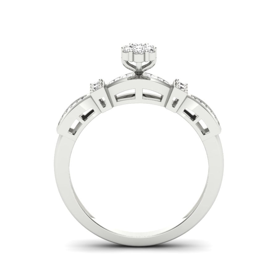 0.35 TW Half Eternity Band Round Cut Lab Grown Diamond Band Engagement Band Channel & Prong set Band For Bridal Wedding Band PR506