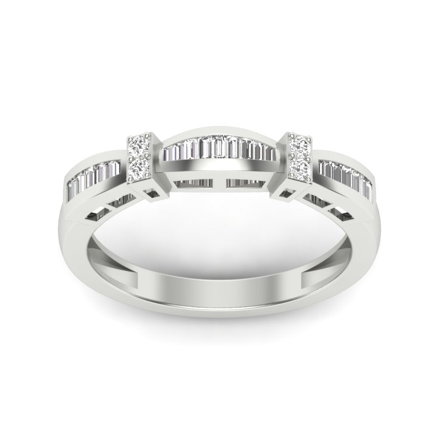 Half Eternity Band 0.26 TW Round Cut Lab Grown Diamond Band Engagement Band Channel & Prong set Band For Bridal Wedding Band PR507