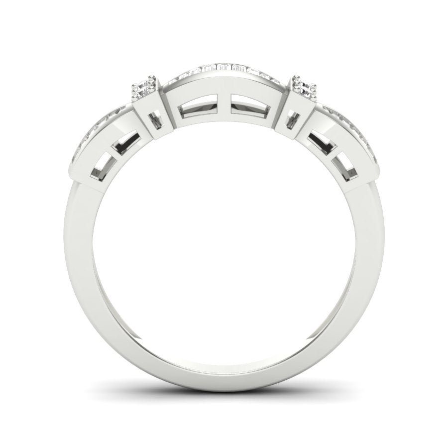 Half Eternity Band 0.26 TW Round Cut Lab Grown Diamond Band Engagement Band Channel & Prong set Band For Bridal Wedding Band PR507