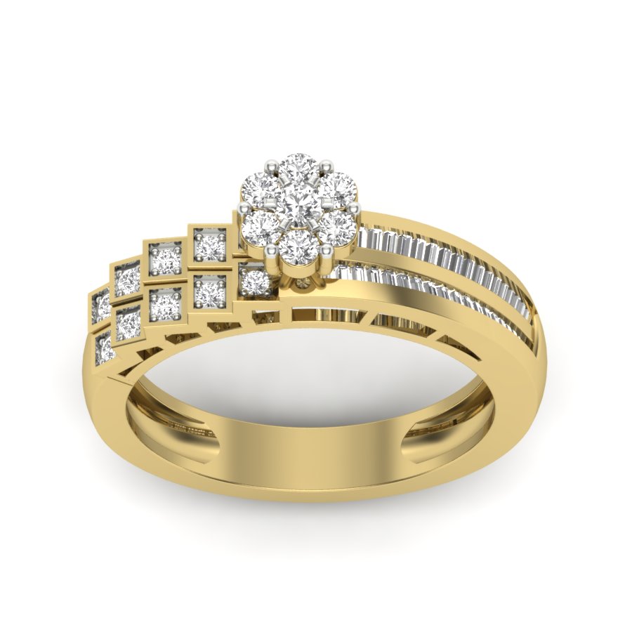 0.58 TW Double Row Half Eternity Band Round Cut Lab Grown Diamond Band Engagement Band Channel & Prong set Band For Bridal Wedding Band PR508