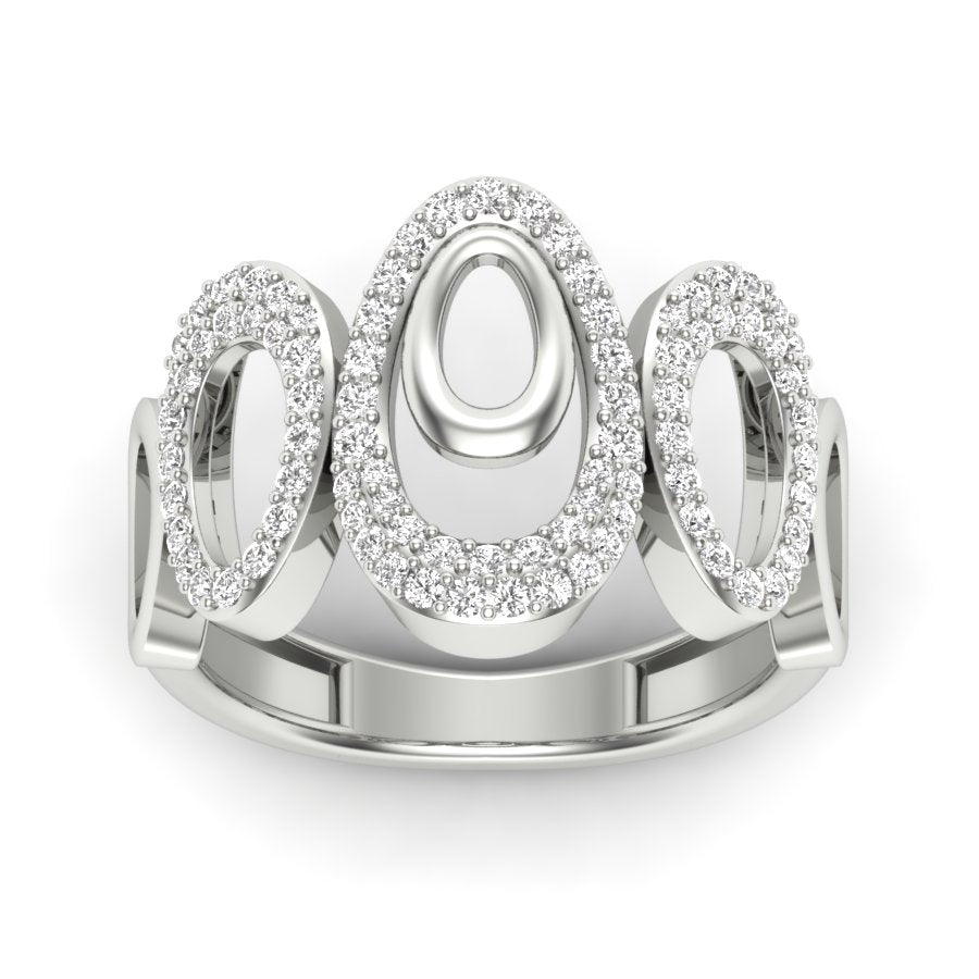 0.50 TW Unique Deign Round Cut Lab Grown Diamond Ring Engagement Ring Prong Set band Wedding Ring PR513