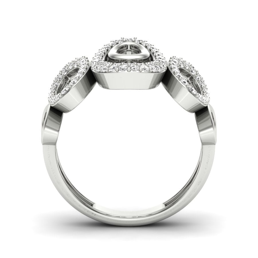 0.50 TW Unique Deign Round Cut Lab Grown Diamond Ring Engagement Ring Prong Set band Wedding Ring PR513