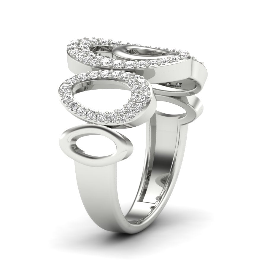 0.50 TW Unique Deign Round Cut Lab Grown Diamond Ring Engagement Ring Prong Set band Wedding Ring PR513