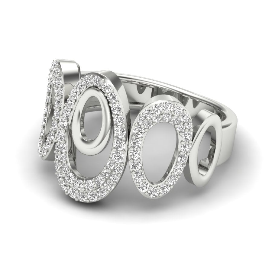 0.50 TW Unique Deign Round Cut Lab Grown Diamond Ring Engagement Ring Prong Set band Wedding Ring PR513