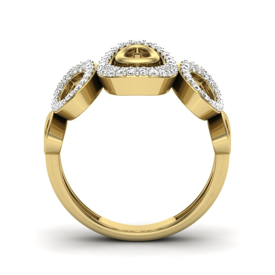 0.50 TW Unique Deign Round Cut Lab Grown Diamond Ring Engagement Ring Prong Set band Wedding Ring PR513