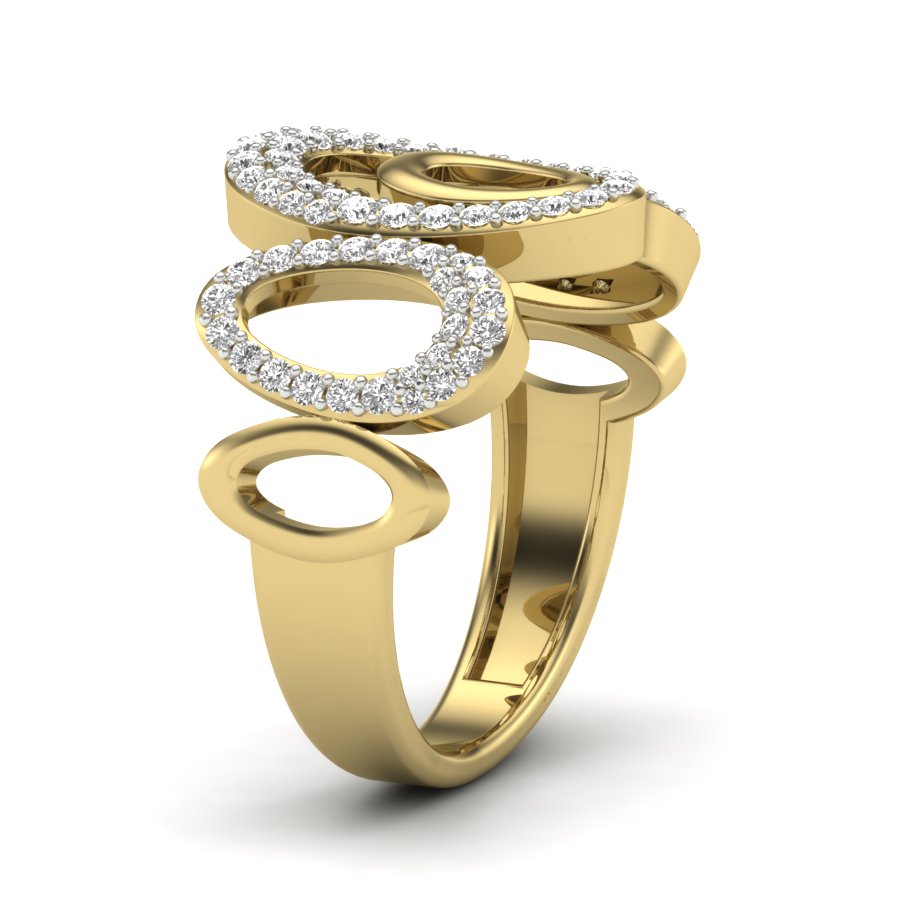 0.50 TW Unique Deign Round Cut Lab Grown Diamond Ring Engagement Ring Prong Set band Wedding Ring PR513