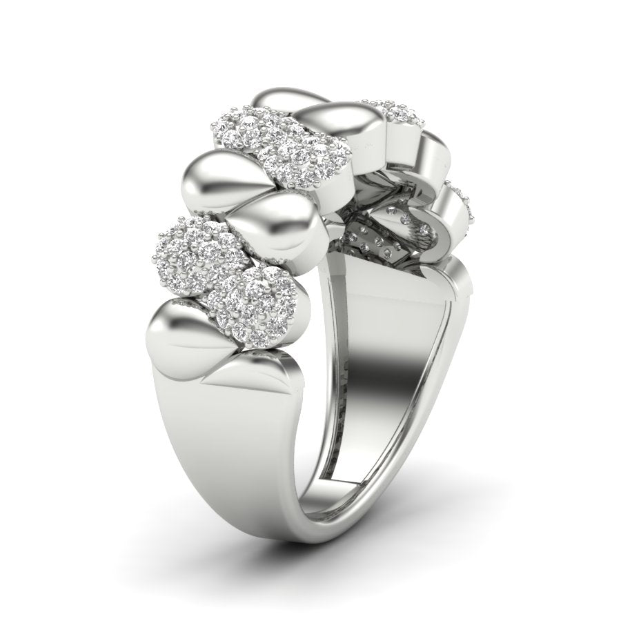 Unique Design Ring 0.42 TW Round Cut Lab Grown Diamond Ring Engagement Ring Prong Setting Design Ring Wedding Ring PR519