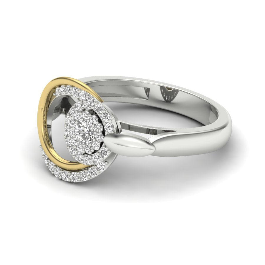 0.36 TW Two Tone Unique Ring Prong Set Ring Round Cut Lab Grown Diamond Ring Wedding ring Bridal Ring Engagement ring PR520