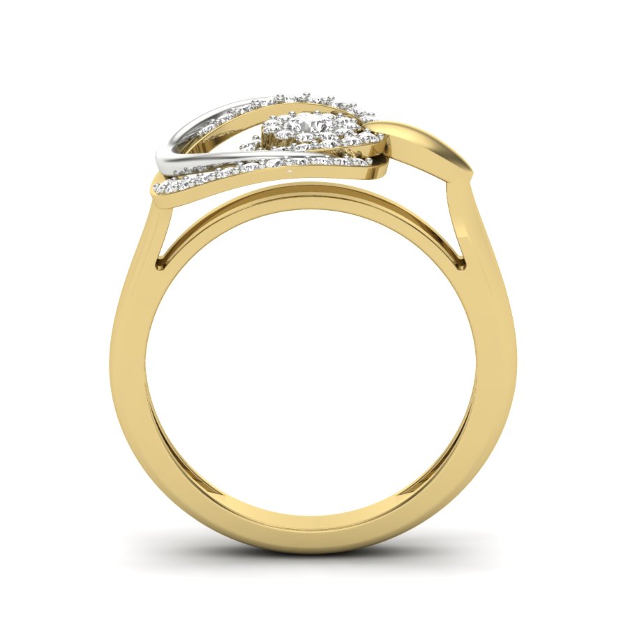 0.36 TW Two Tone Unique Ring Prong Set Ring Round Cut Lab Grown Diamond Ring Wedding ring Bridal Ring Engagement ring PR520